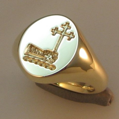 arme armoured holding cross crest engraved